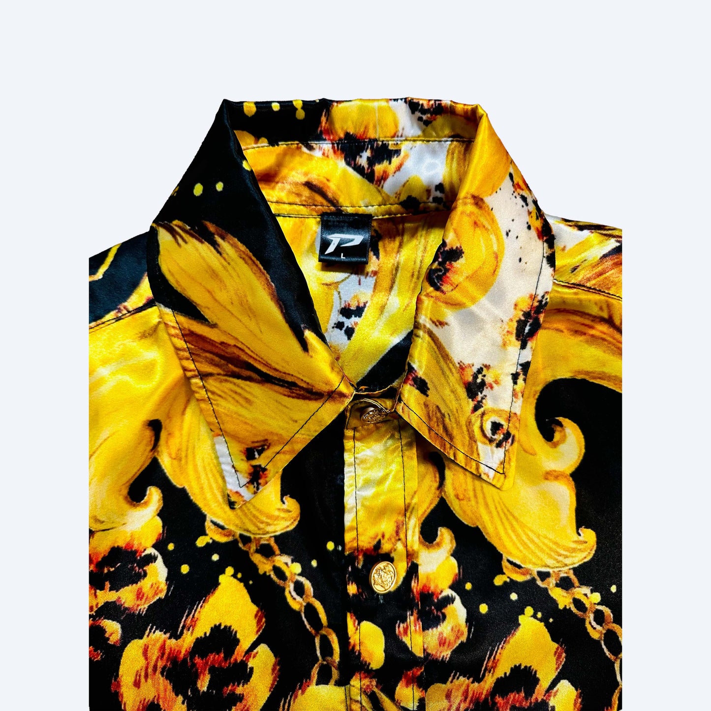 SILK PANGA GOLD BUTTON UP SHIRT